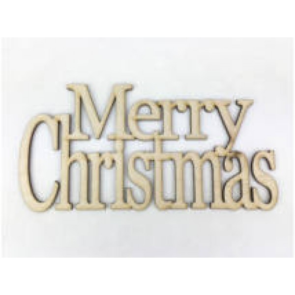 Natúr fa - "Merry Christmas" felirat koszorúra  